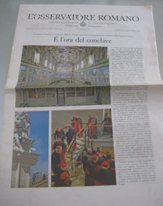 L'OSSERVATORE ROMANO 12/3/2013 APERTURA CONCLAVE ELEZIONE PAPA FRANCESCO - Foto 1 di 1