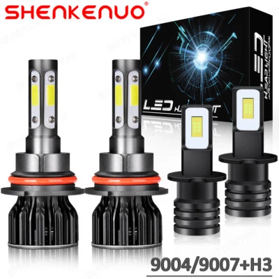 适用于日产 Maxima 1986 - 1999 6000K 白色 LED 车头灯 + 雾灯灯泡数量 4 — 第 1/4 张图片