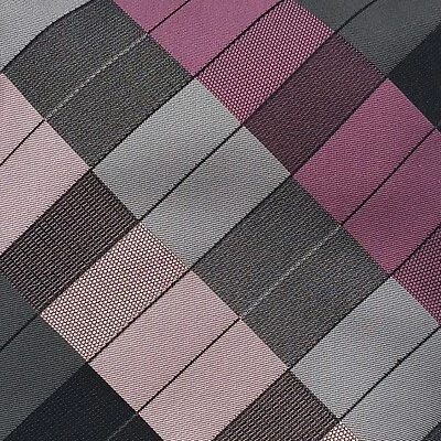 Corbata de seda para hombre Croft & Barrow púrpura negro a cuadros 57" L 3,75" con EE. UU. Foto 1 de 4