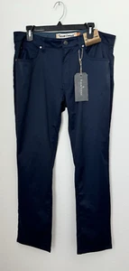 Tailor Vintage Blue Canaan Slim Fit Pants Straight Leg Trouser Size 36x30 - Picture 1 of 13