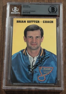 Brian Sutter Signed Autographed Postcard Beckett Authenticated St. Louis Blues b - Picture 1 of 4
