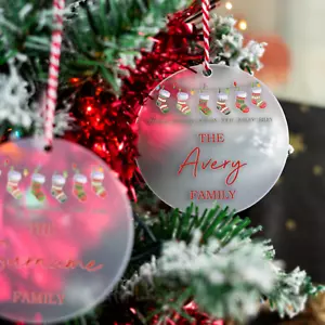 Addobbo Albero Decorazione Personalizzata Famiglia Palline Smerigliate da Appendere - Foto 1 di 7