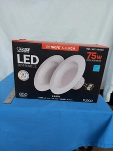 Feit LED Retrofit Kit Replaces 5-6 Inches Soft White 2700K 850 Lumens - 2 Pack - Picture 1 of 5