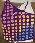 GIRLS TANK TOP SIZE 10/12 LAYERED 2-PC ONE SHOULDER WEAR 3 WAYS SMILE HAPPY