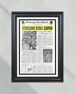 1976 Pittsburgh Steelers Super Bowl X Champions Framed Front Page Newspaper Prin