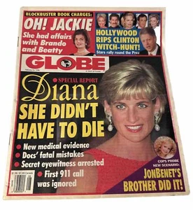 Globe Newspaper February 24 1998 Princess Diana Jackie Kennedy Magazine - Picture 1 of 7