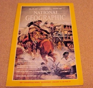 National Geographic Magazine January 1986 C.M. Russell Cowboy Artist Switzerland - Picture 1 of 6