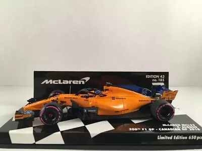Minichamps 2018 McLaren Renault MCL33 Fernando Alonso (300th GP - Canada) 1/43 - Immagine 1 di 2