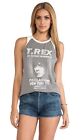 Junk Food T. Rex Echo Tank in Classic Grey & Ivory Size Small  