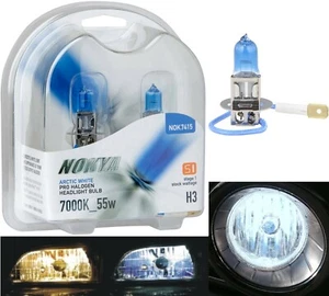 Nokya 7000K White H3 Nok7415 55W Fog Light Two Bulbs Replacement Plug Play Lamp - Picture 1 of 12