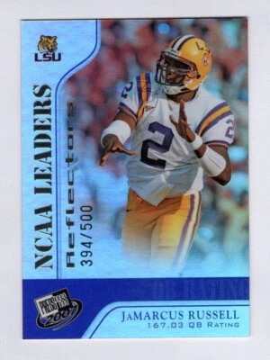 2007 Press Pass Reflectors #52 JaMarcus Russell LSU Tigers NCAA Leaders /500 - Image 1 of 2