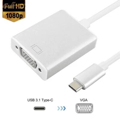 USB-C Type-C Thunderbolt3 to VGA Cable Converter Adapter For Macbook Dell Lenovo - Image 1 of 4