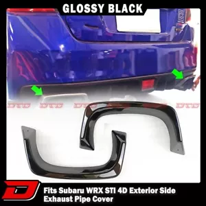15-21 Fits Subaru WRX STI 4D Sedan Exterior Side Exhaust Pipe Cover Paint Black - Foto 1 di 6