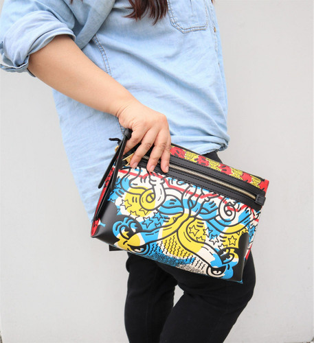 NWT Coach x Keith Harring Mickey Mo Oversize Clutch Organizer