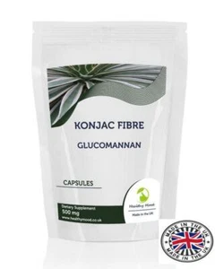 Konjac Fibre 500mg Glucomannan 60 Capsules Healthy Mood - Picture 1 of 3