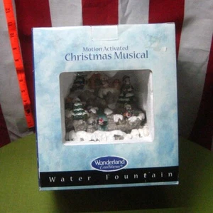 CHRISTMAS MUSICAL motion-activated water fountain NWT penguin waterfall w/ music - Picture 1 of 4