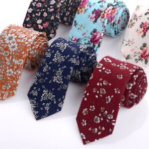 Flower Paisley Cotton Ties Printed Floral Neckties Men Fashion Accessories 1pc S