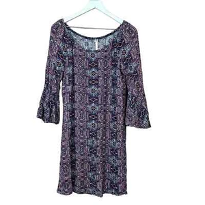 Uncle Frank Bell Sleeve Bohemian Dress Women M - Picture 1 of 6