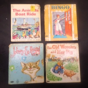 VINTAGE 1960s LOT OF 4 children books THE ANIMALS’ BOAT RIDE,BINGO,JOHNNY GO ROU - Picture 1 of 4