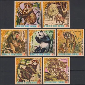 Equatorial Guinea 1976 Panther Fox Macaque Monkey Red Panda Slow Loris Animals** - Picture 1 of 1