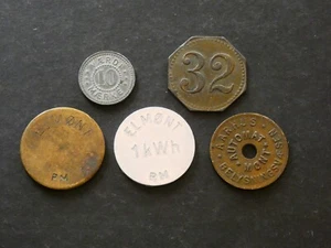 Denmark, small group of five tokens. - Picture 1 of 2