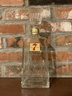 Vintage Seagrams Seven Embossed Crown Whiskey Glass Decanter Bottle Bourbon