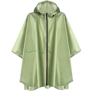 Waterproof Rain Poncho Lightweight Reusable Hiking Hooded Coat Jacket for Out... - Picture 1 of 6