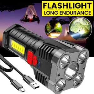 1/2xCinq Explosion Nucléaire Lampe de Poche LED Forte Lumière Rechargeable Super Lumineux - Photo 1/11