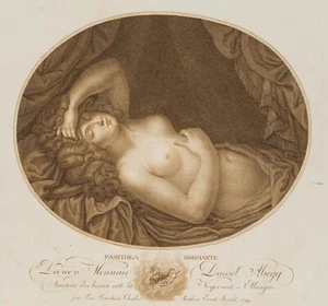 K. ERNST (1758-1830), Die schlafende Pasithea, 1799, Rad. Klassizismus Mytholog - Bild 1 von 4