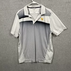 Cutter & Buck Men Polo Shirt White Blue Medium WVU West Virginia Mountaineers - Picture 1 of 6