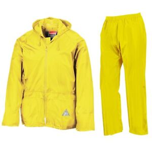 Result Mens Heavy Duty Waterproof Jacket Trouser Set Polyester Suit In Carry Bag