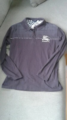 BURBERRY LONDON MEN LONG SLEEVE BUTTON HALF PLACKET BROWN SIZE L/M - Image 1 of 4