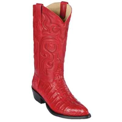 BOTA OCCIDENTAL LOS ALTOS ROJA GENUINA COLA DE CAIMÁN PUNTA EN J (EE) 990112 Foto 1 de 3
