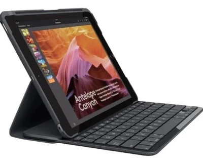 Logitech iPad Slim Folio: Case with Wireless Keyboard with Bluetooth (Black)... - Image 1 of 4