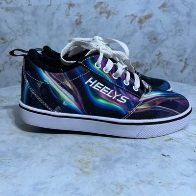 Heelys Pro 20 Youth Kids Size 4Y Shoes Black Colorful Skating Wheeled Sneakers - Image 1 of 4