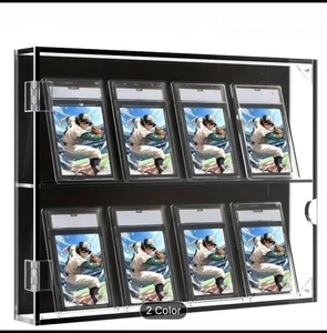 Graded Trading Card Display Case 8 Acrylic Sport Baseball PSA Slabs Rack Holder - Picture 1 of 2
