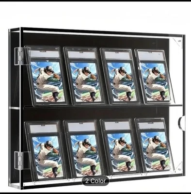 Graded Trading Card Display Case 8 Acrylic Sport Baseball PSA Slabs Rack Holder - Image 1 of 2