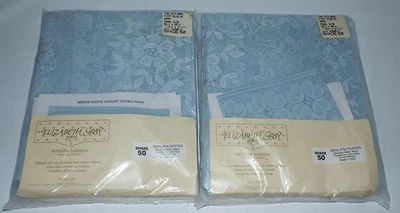 2 Paneles Grises Elizabeth Vintage con Corbatas Shari Encaje Ventana Azul Brumoso 56"x95" Foto 1 de 4