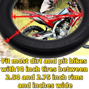2.50-10 Heavy Duty Inner Tube 2.75x10 2.50x10 Tire TR4 For PW50 Honda CRF50 XR50 - Picture 1 of 6