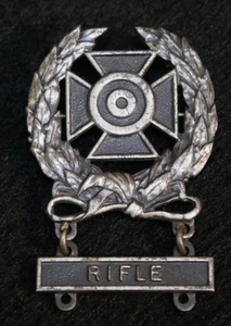Cold War US Army Expert Marksman Badge Rifle Qualification Bar Sterling KREW Set - Picture 1 of 3