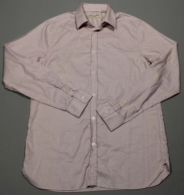 Burberry London Dress Shirt Mens 38 Pink White Stripe Button Up Long Sleeve - Image 1 of 4