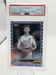 2021 Topps Chrome Formula F1 Pierre Gasly #13 Checker Flag PSA 10 Refractor /99 - Picture 1 of 2