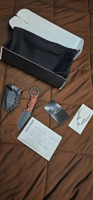  Dagr & Nott Ringed Tonto Crimson Out Full Tang Fixed Blade Knife  - Image 1 of 4