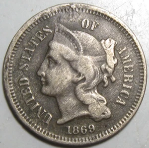 1869 Three Cent Nickel 3CN Type Coin - #11265-16 - Picture 1 of 2