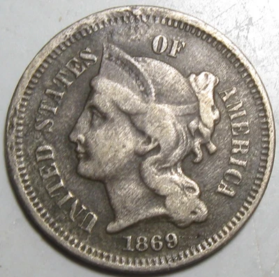 1869 Three Cent Nickel 3CN Type Coin - #11265-16 - Image 1 of 2