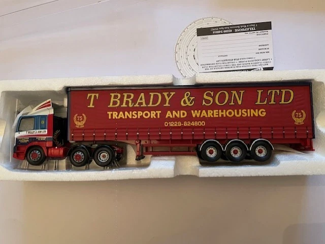 Corgi 75408 T.Brady & Son Ltd, Leyland Daf 85 Curtainside MIB-Mirrors & Cert — 第 1/4 张图片