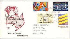 Australia Education Definitive Series 1974, conjunto de 4 WCS dirigido FDC, en muy buen estado - Imagen 1 de 1