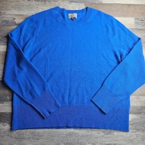 J. Crew Cashmere Sweater Classic Crewneck Fit Bright Blue Women's XXL - Picture 1 of 10