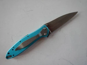 Kershaw 1660 Teal Leek Stainless Plain Edge Ken Onion - parts or repair - Picture 1 of 10