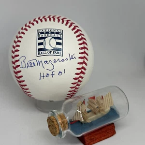 Bill Mazeroski signed Rawlings HOF Logo Baseball JSA COA Inscribed HOF A3783 - Picture 1 of 1